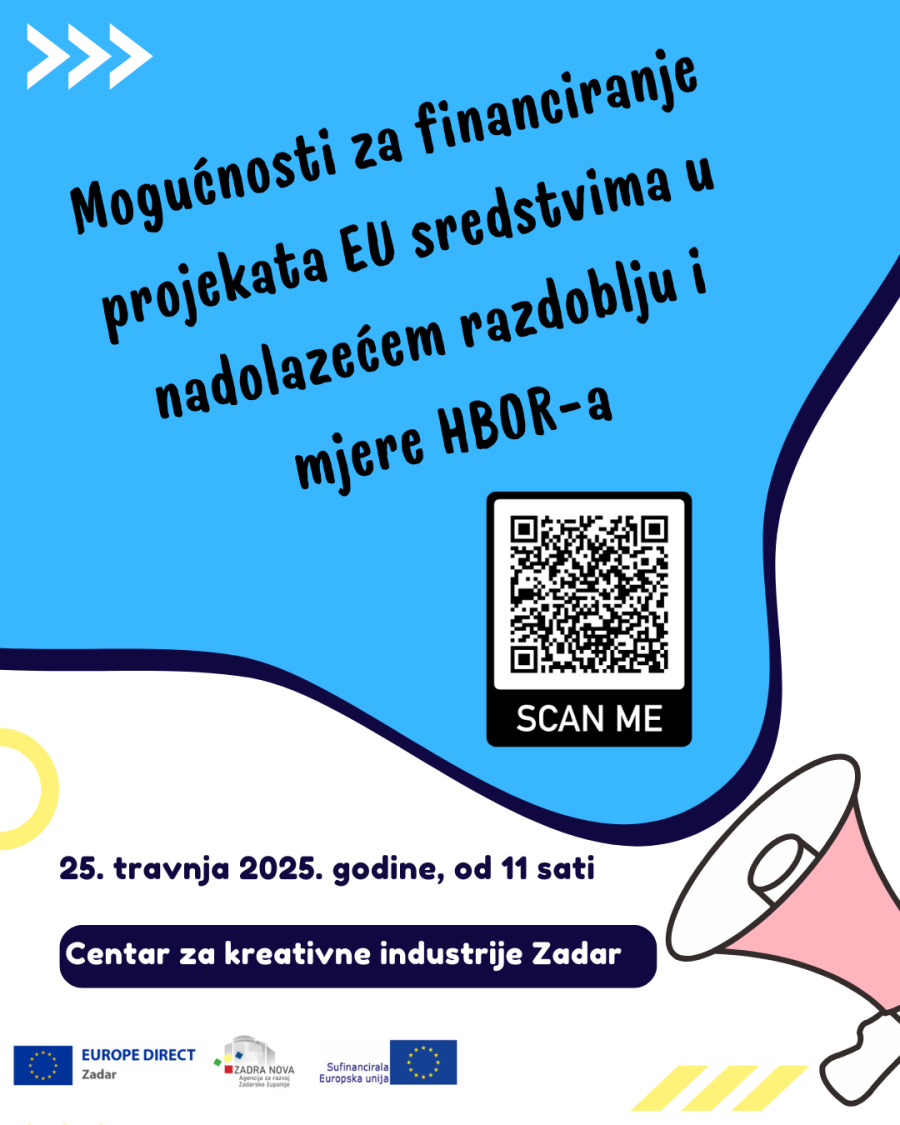 Poziv na informativno događanje „Mogućnosti za financiranje projekata EU sredstvima u nadolazećem razdoblju i mjere HBOR-a“